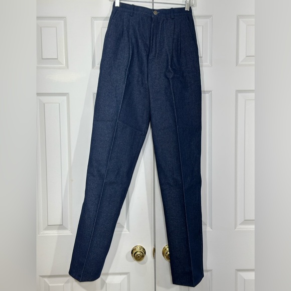 Vintage Denim - Vintage BIS by Gene Ewing Paris Beverly Hills High Waist Pleated Denim Trousers
